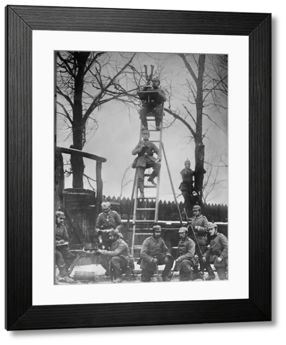 Framed Print : German observers, between c1915 and 1918. Creator: Bain News Service Framed Print : German observers, between c1915 and 1918. Creator: Bain News Service