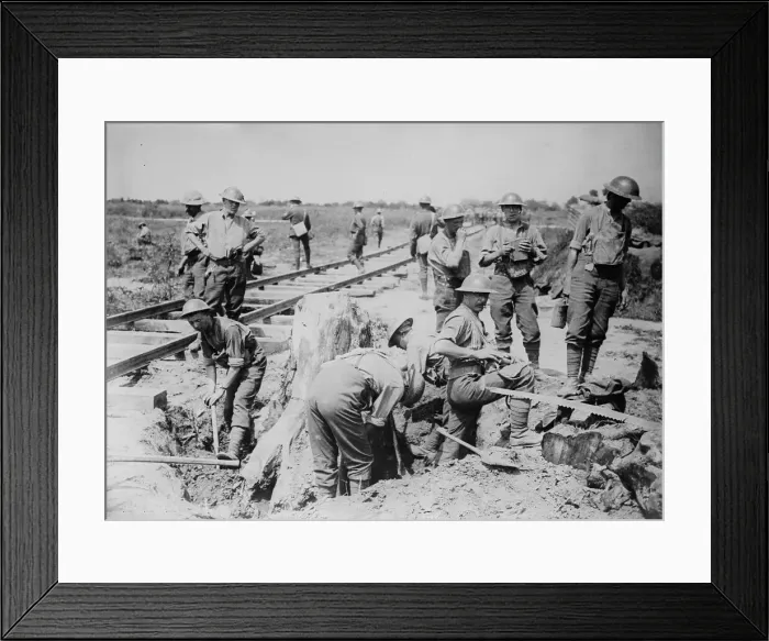 Framed Print : British building railroad, 28 Jul 1917. Creator: Bain News Service Framed Print : British building railroad, 28 Jul 1917. Creator: Bain News Service
