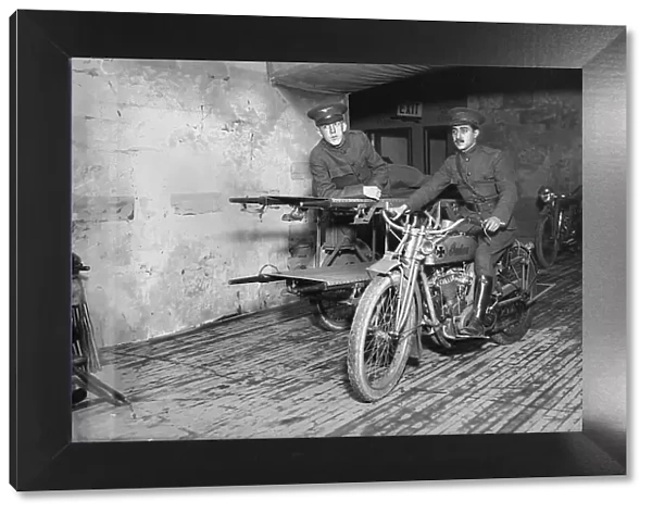 Motor Cycle Ambulance, Hero Land, 1917. Creator: Bain News Service