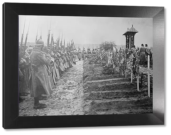 Burying French officer at front, 31 Jan 1918. Creator: Bain News Service