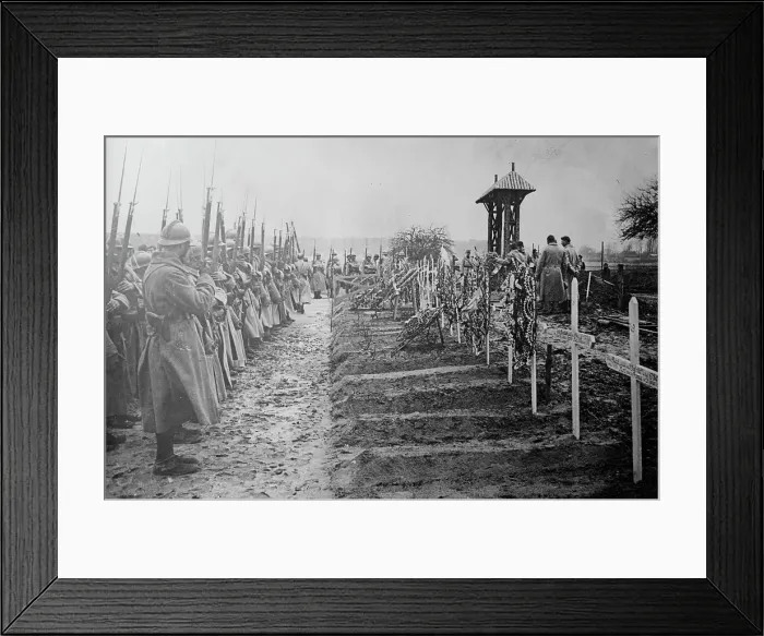Framed Print : Burying French officer at front, 31 Jan 1918. Creator: Bain News Service Framed Print : Burying French officer at front, 31 Jan 1918. Creator: Bain News Service
