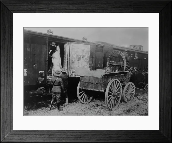 Framed Print : U.S. supply truck in France, 1917 or 1918. Creator: Bain News Service Framed Print : U.S. supply truck in France, 1917 or 1918. Creator: Bain News Service