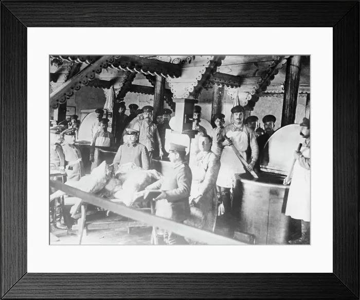 Framed Print : Doeberitz - making stew for prisoners, between c1915 and 1918. Creator: Bain News Service Framed Print : Doeberitz - making stew for prisoners, between c1915 and 1918. Creator: Bain News Service