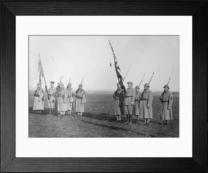 Framed Print : Lufberry at Guynemer Memorial, 1917 or 1918. Creator: Bain News Service Framed Print : Lufberry at Guynemer Memorial, 1917 or 1918. Creator: Bain News Service