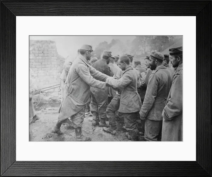 Framed Print : Bread to German prisoners, Champagne, between c1915 and c1920. Creator: Bain News Service Framed Print : Bread to German prisoners, Champagne, between c1915 and c1920. Creator: Bain News Service