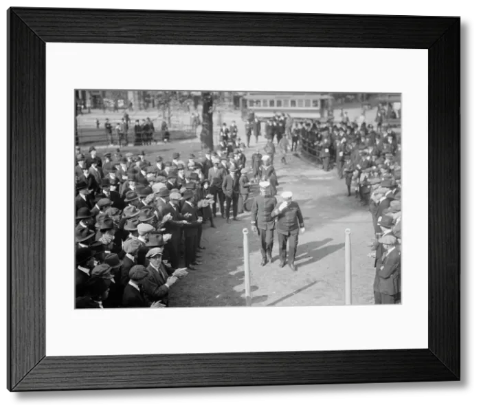 Framed Print : Capt. Jack Adams boarding RECRUIT, 1917. Creator: Bain News Service Framed Print : Capt. Jack Adams boarding RECRUIT, 1917. Creator: Bain News Service