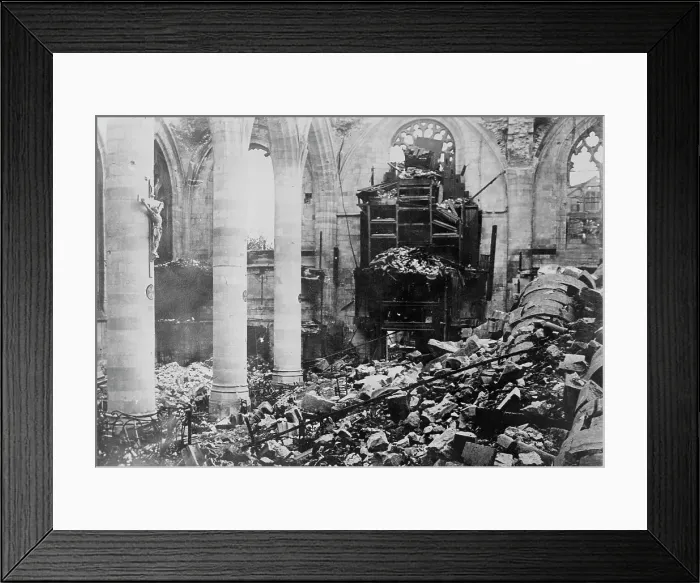 Framed Print : Organ in cathedral at Peronne, between c1915 and 1918. Creator: Bain News Service Framed Print : Organ in cathedral at Peronne, between c1915 and 1918. Creator: Bain News Service