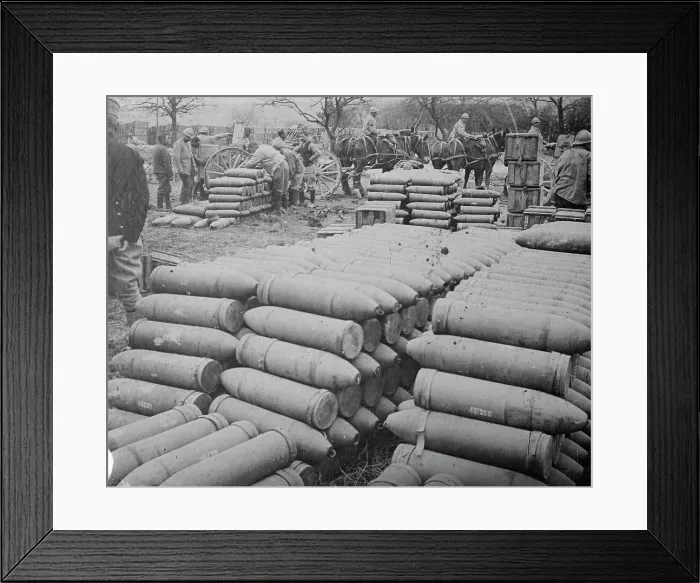 Framed Print : French Reserve shells, between c1915 and 1918. Creator: Bain News Service Framed Print : French Reserve shells, between c1915 and 1918. Creator: Bain News Service