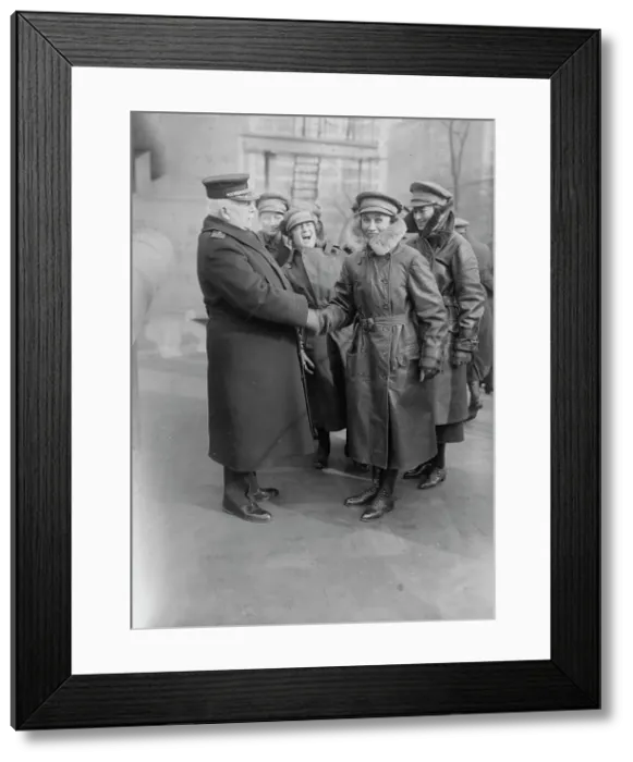 Framed Print : Women's Motor Corps, 1917 or 1918. Creator: Bain News Service Framed Print : Women's Motor Corps, 1917 or 1918. Creator: Bain News Service