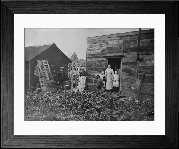 Framed Print : Improvised homes in ruined France, between c1915 and 1918. Creator: Bain News Service Framed Print : Improvised homes in ruined France, between c1915 and 1918. Creator: Bain News Service