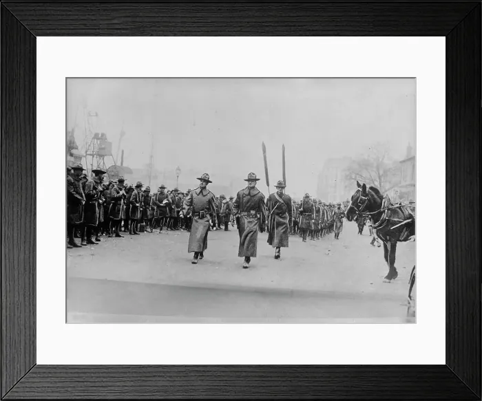 Framed Print : U.S. troops at landing port, France, 3 Nov 1917. Creator: Bain News Service Framed Print : U.S. troops at landing port, France, 3 Nov 1917. Creator: Bain News Service