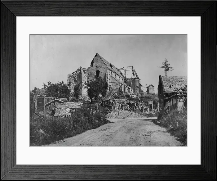 Framed Print : Ruins in the Somme, 3 Aug 1918. Creator: Bain News Service Framed Print : Ruins in the Somme, 3 Aug 1918. Creator: Bain News Service