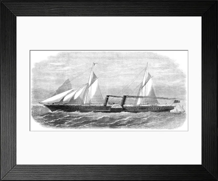 Framed Print : The Peninsular and Oriental Company's new paddle-wheel steamer Nyanza, 1864. Creator: Smyth Framed Print : The Peninsular and Oriental Company's new paddle-wheel steamer Nyanza, 1864. Creator: Smyth