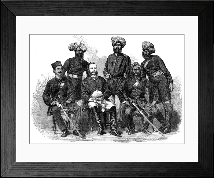 Framed Print : Group of the Police Force newly organised in Bengal, 1864. Creator: Mason Jackson Framed Print : Group of the Police Force newly organised in Bengal, 1864. Creator: Mason Jackson