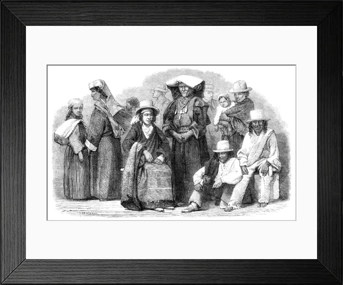Framed Print : Indians of Peru and Bolivia, South America, 1864. Creator: Joseph Austin Benwell Framed Print : Indians of Peru and Bolivia, South America, 1864. Creator: Joseph Austin Benwell