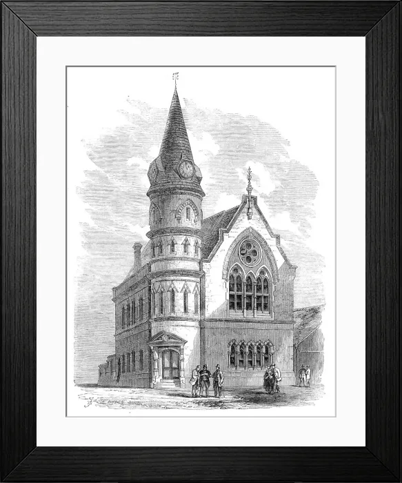 Framed Print : Working-men's hall lately erected at Eastbourne, 1864. Creator: Unknown Framed Print : Working-men's hall lately erected at Eastbourne, 1864. Creator: Unknown