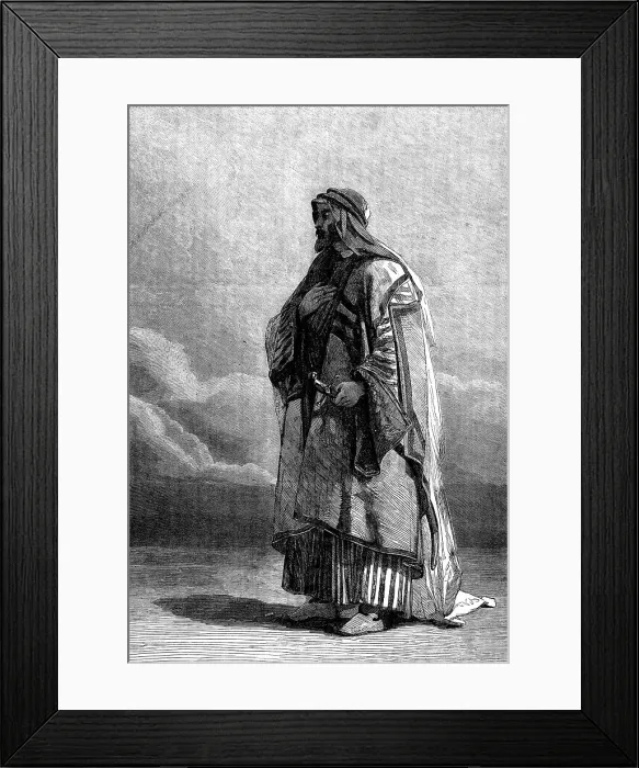 Framed Print : Miguel el Musrab, Sheikh of the Anazeh Tribe, by Carl Haag…, Water-colour Society, 1862. Creator: Unknown. Miguel el Musrab, Sheikh of the Anazeh Tribe, by Carl Haag…, Water-colour Society, 1862. Creator: Unknown Framed Print : Miguel el Musrab, Sheikh of the Anazeh Tribe, by Carl Haag…, Water-colour Society, 1862. Creator: Unknown. Miguel el Musrab, Sheikh of the Anazeh Tribe, by Carl Haag…, Water-colour Society, 1862. Creator: Unknown