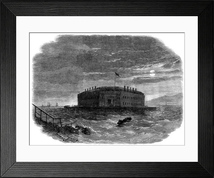 Framed Print : The War in America: Fort Lafayette, the Federal Bastille for political prisoners, 1862. Creator: Smyth Framed Print : The War in America: Fort Lafayette, the Federal Bastille for political prisoners, 1862. Creator: Smyth