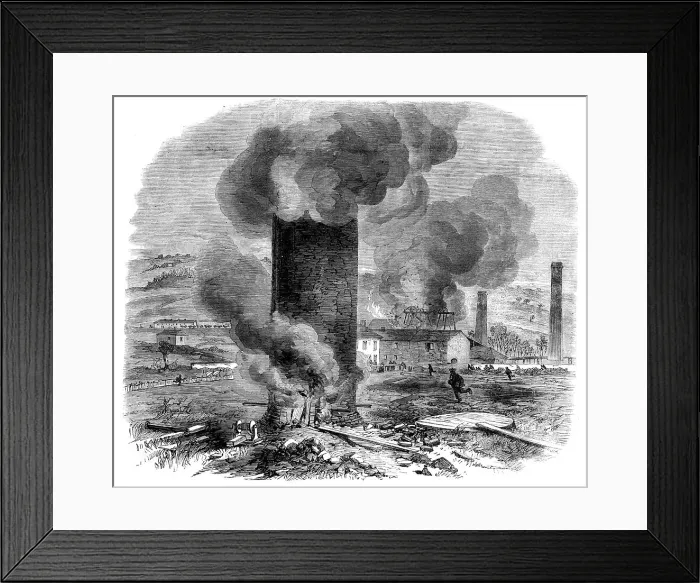Framed Print : The explosion on Wednesday week at Edmund's Main Colliery, Barnsley, 1862. Creator: Unknown Framed Print : The explosion on Wednesday week at Edmund's Main Colliery, Barnsley, 1862. Creator: Unknown