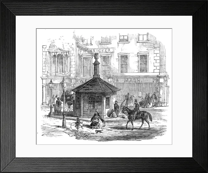 Framed Print : Turnpike-gates in and near London just demolished: Notting-hill Gate, 1864. Creator: Unknown Framed Print : Turnpike-gates in and near London just demolished: Notting-hill Gate, 1864. Creator: Unknown