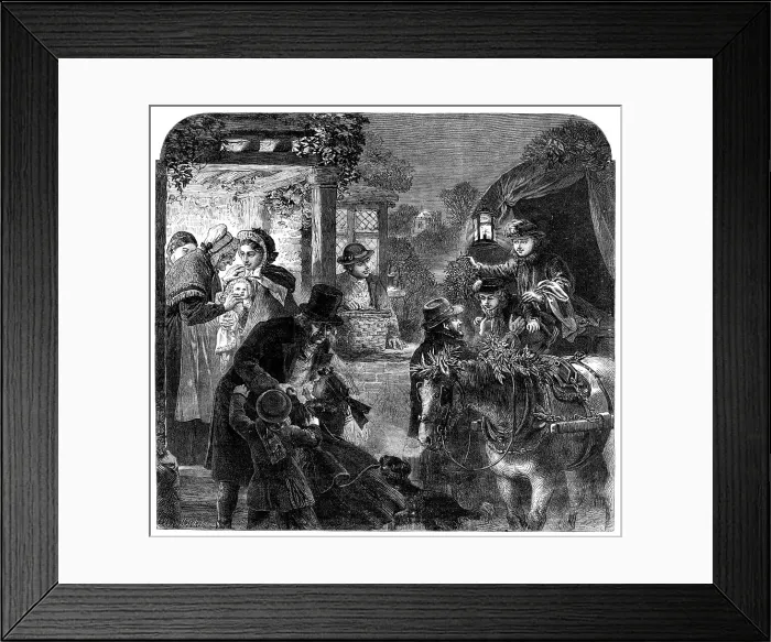 Framed Print : A Visit to the Old Folk on Christmas Eve - drawn by Alfred Hunt, 1864. Creator: Mason Jackson Framed Print : A Visit to the Old Folk on Christmas Eve - drawn by Alfred Hunt, 1864. Creator: Mason Jackson