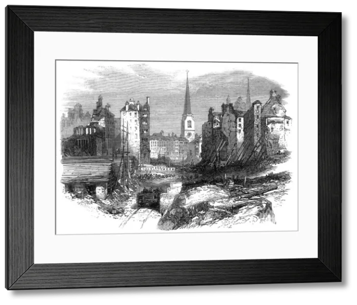 Framed Print : The South-Eastern Railway works on Dowgate-Hill, 1864. Creator: Mason Jackson