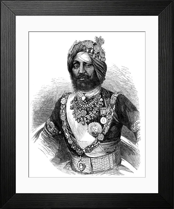 Framed Print : The Rajah of Kapoorthalla, Knight of the Order of the Star of India, 1864. Creator: Unknown Framed Print : The Rajah of Kapoorthalla, Knight of the Order of the Star of India, 1864. Creator: Unknown