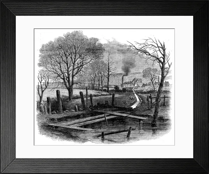 Framed Print : The fatal explosion at St. Edmund's Main Colliery, Barnsley, 1862. Creator: Unknown Framed Print : The fatal explosion at St. Edmund's Main Colliery, Barnsley, 1862. Creator: Unknown