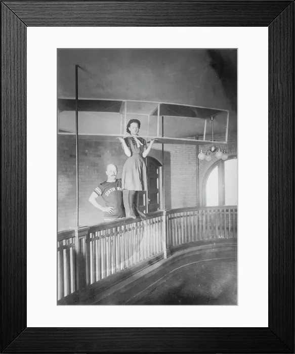Framed Print : Woman in aeroplane ready for swimming, Pittsburgh, 1910. Creator: Bain News Service Framed Print : Woman in aeroplane ready for swimming, Pittsburgh, 1910. Creator: Bain News Service