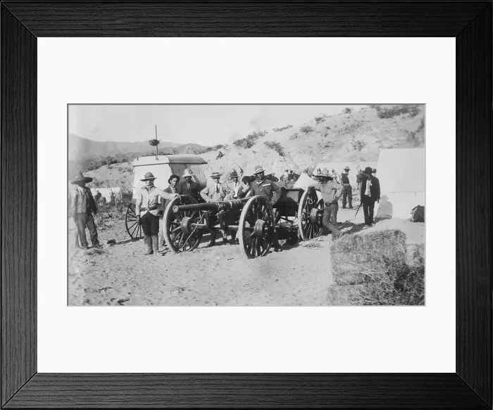 Framed Print : Cannon made by rebels now in use near Juarez, between c1910 and c1915. Creator: Bain News Service Framed Print : Cannon made by rebels now in use near Juarez, between c1910 and c1915. Creator: Bain News Service