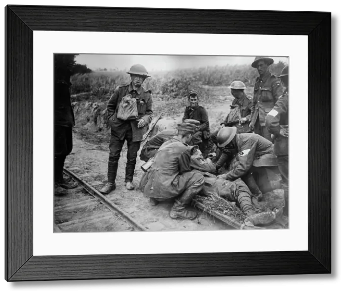Framed Print : Dressing wounds of British, 18 Aug 1918. Creator: Bain News Service Framed Print : Dressing wounds of British, 18 Aug 1918. Creator: Bain News Service