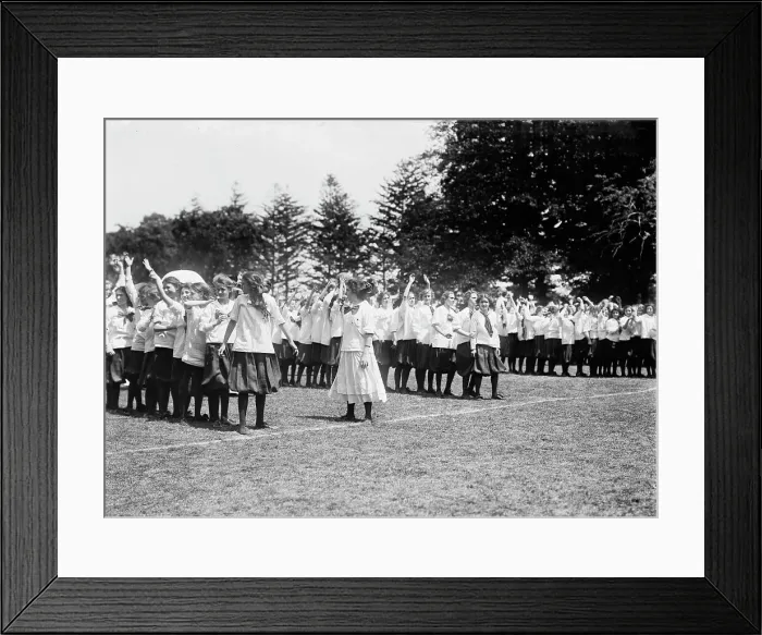 Framed Print : Pass ball relay, Pelham Bay Park, 1911. Creator: Bain News Service Framed Print : Pass ball relay, Pelham Bay Park, 1911. Creator: Bain News Service