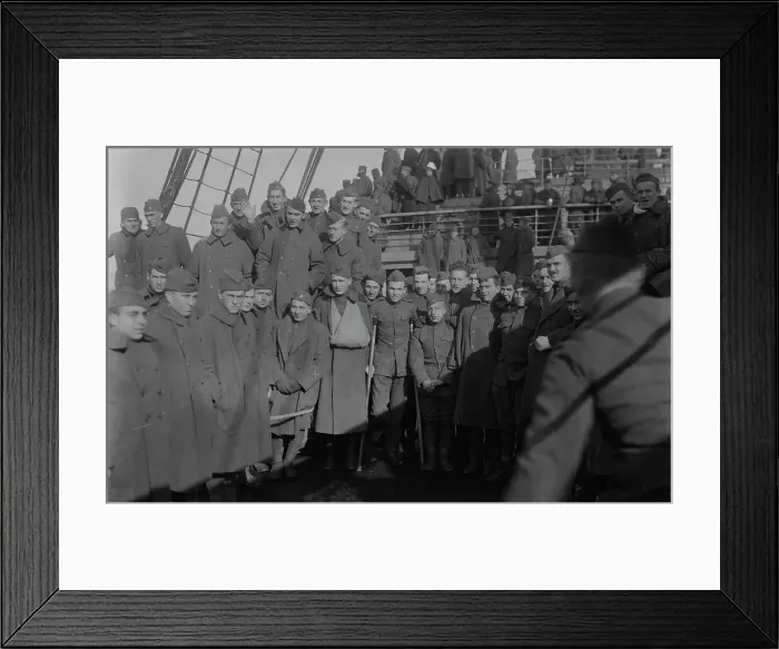 Framed Print : Wounded return, 1918 or 1919. Creator: Bain News Service Framed Print : Wounded return, 1918 or 1919. Creator: Bain News Service