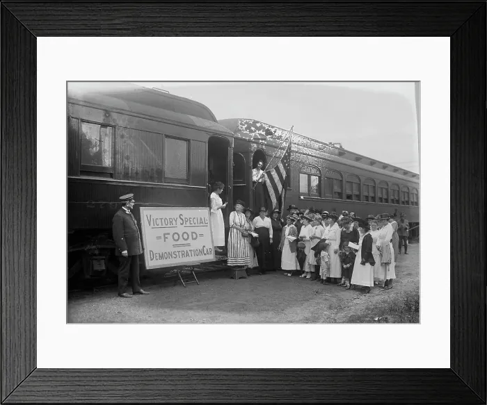 Framed Print : L.I.R.R. Food Train, 1918. Creator: Bain News Service Framed Print : L.I.R.R. Food Train, 1918. Creator: Bain News Service