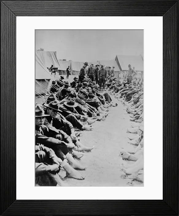 Framed Print : Feet inspection, 3 June 1918. Creator: Bain News Service Framed Print : Feet inspection, 3 June 1918. Creator: Bain News Service
