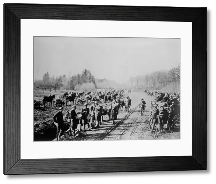 Framed Print : Americans going to front, Feb 1918. Creator: Bain News Service Framed Print : Americans going to front, Feb 1918. Creator: Bain News Service