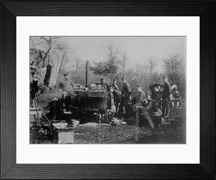 Framed Print : U.S. field kitchen in France, 11 Mar 1918. Creator: Bain News Service Framed Print : U.S. field kitchen in France, 11 Mar 1918. Creator: Bain News Service