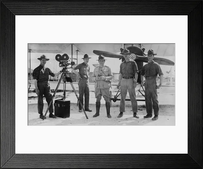 Framed Print : Marines movie men, 11 June 1918. Creator: Bain News Service Framed Print : Marines movie men, 11 June 1918. Creator: Bain News Service