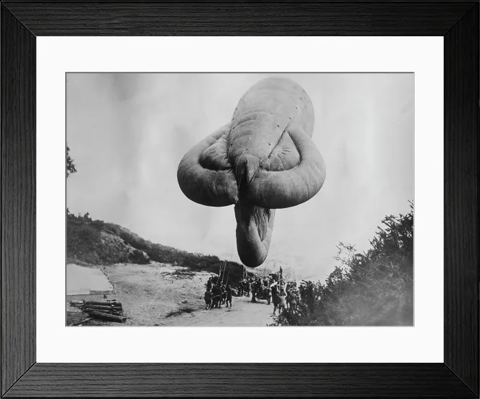 Framed Print : British kite balloon, 2 May 1918. Creator: Bain News Service Framed Print : British kite balloon, 2 May 1918. Creator: Bain News Service