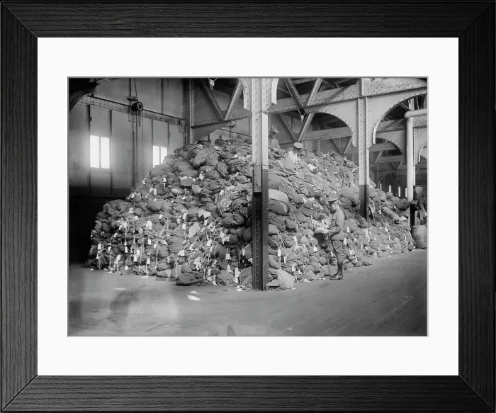 Framed Print : Soldiers bags astray, 1919. Creator: Bain News Service