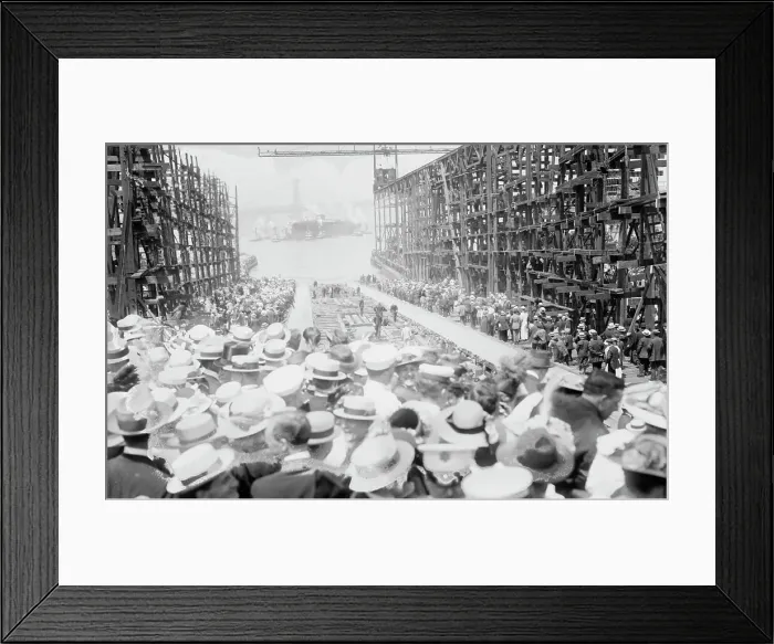 Framed Print : Launch of ARIZONA, between c1910 and c1915. Creator: Bain News Service Framed Print : Launch of ARIZONA, between c1910 and c1915. Creator: Bain News Service