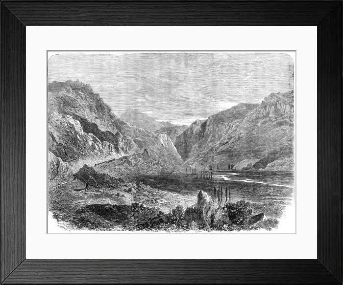 Framed Print : The Valparaiso and Santiago Railway: the Tabon Incline, 1864. Creator: Mason Jackson Framed Print : The Valparaiso and Santiago Railway: the Tabon Incline, 1864. Creator: Mason Jackson