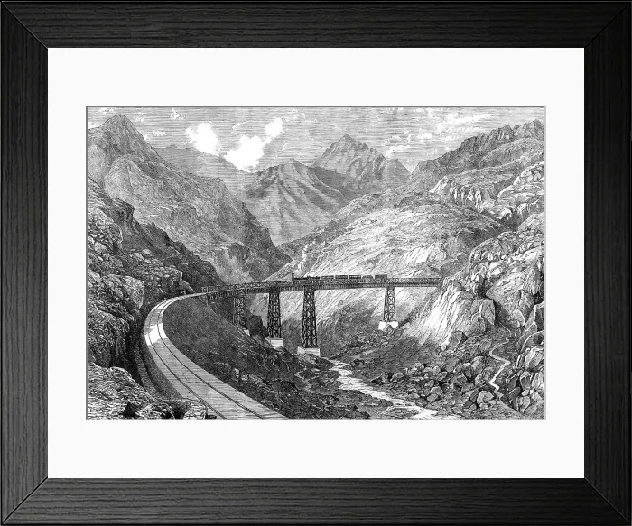 Framed Print : The Valparaiso and Santiago Railway: the Maquis Viaduct, 1864. Creator: Mason Jackson Framed Print : The Valparaiso and Santiago Railway: the Maquis Viaduct, 1864. Creator: Mason Jackson