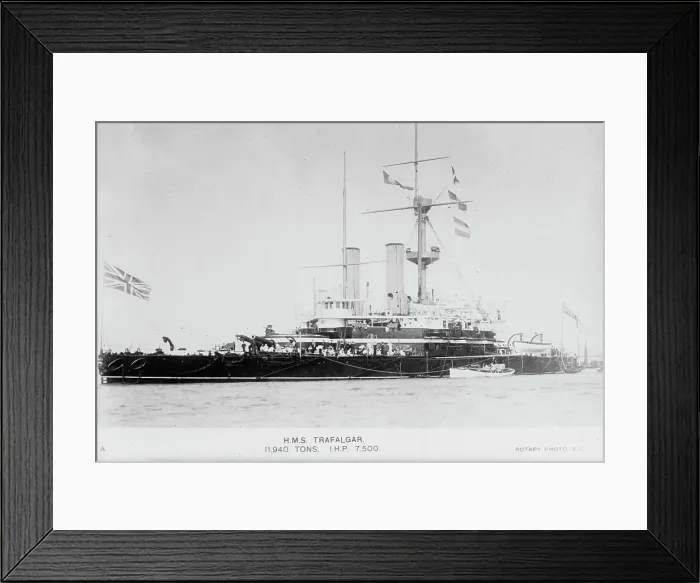 Framed Print : H.M.S. TRAFALGAR (Brit.), between c1910 and c1915. Creator: Bain News Service Framed Print : H.M.S. TRAFALGAR (Brit.), between c1910 and c1915. Creator: Bain News Service
