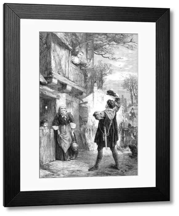 Framed Print : Valentine's Morn, drawn by Marcus Stone, 1864. Creator: Mason Jackson Framed Print : Valentine's Morn, drawn by Marcus Stone, 1864. Creator: Mason Jackson