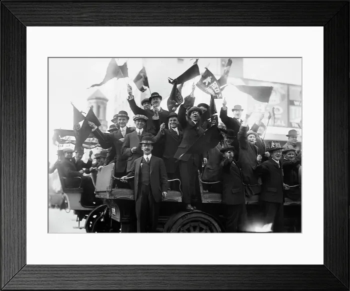 Framed Print : Red Sox rooters, 1915. Creator: Bain News Service Framed Print : Red Sox rooters, 1915. Creator: Bain News Service