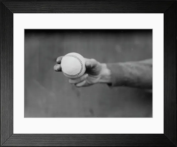 Framed Print : Dick Rudolph's grip on ball, Boston NL (baseball), 1914. Creator: Bain News Service Framed Print : Dick Rudolph's grip on ball, Boston NL (baseball), 1914. Creator: Bain News Service