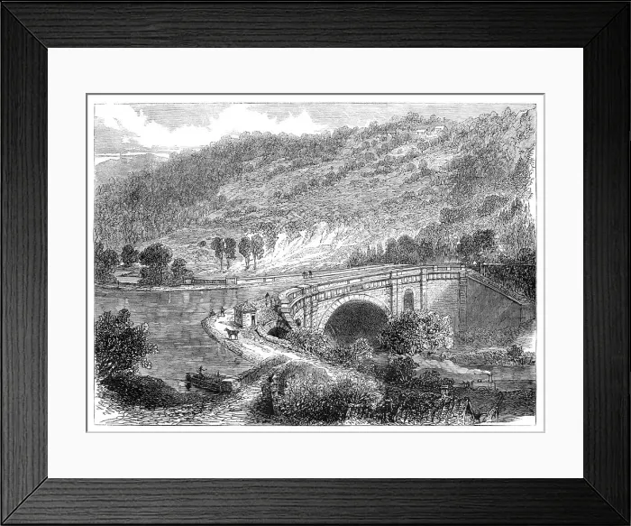Framed Print : The British Association at Bath: aqueduct of the Kennet and Avon Canal...near Bath, 1864. Creator: Unknown Framed Print : The British Association at Bath: aqueduct of the Kennet and Avon Canal...near Bath, 1864. Creator: Unknown