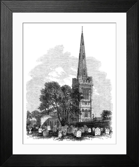 Framed Print : Oundle Church, Northamptonshire, lately restored, 1864. Creator: Unknown Framed Print : Oundle Church, Northamptonshire, lately restored, 1864. Creator: Unknown