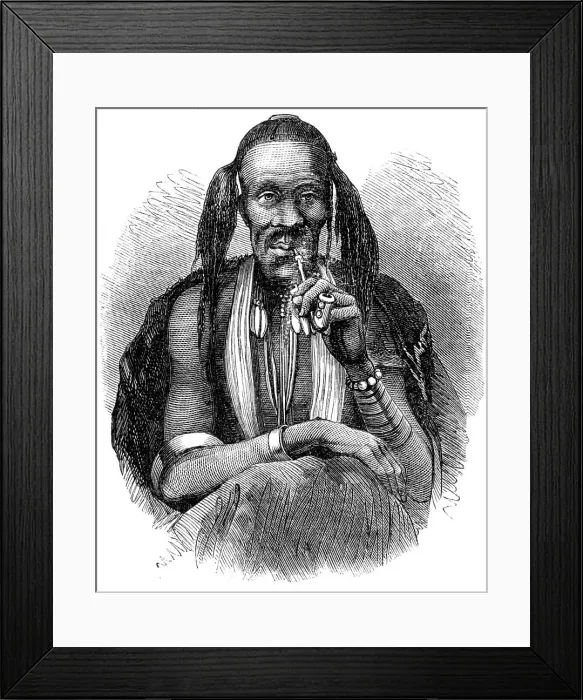 Framed Print : A kaffir witch doctor, 1864'. Creator: Unknown Framed Print : A kaffir witch doctor, 1864'. Creator: Unknown